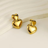 Double Heart Studs